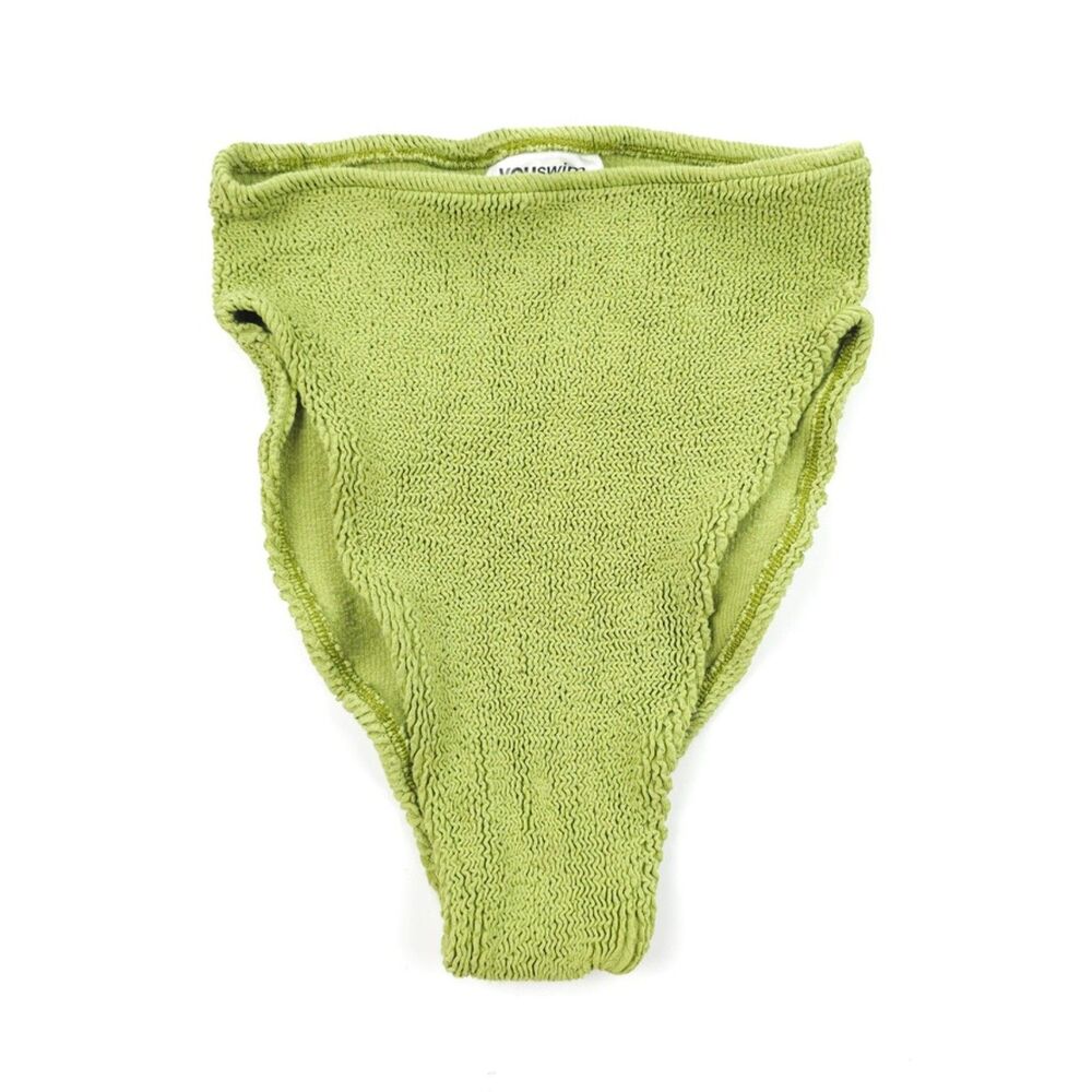 YOUSWIM Eva High Waist Bikini Bottom Fern Green Beachy Boho Minimal 90s Y2k VSCO
